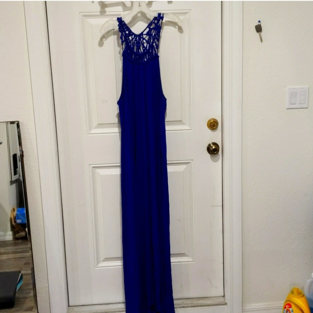 MICHAEL Michael Kors Cobalt Blue Lace Maxi Dress